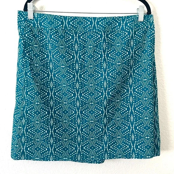 RipSkirt Hawaii Sz L Teal Blue Batik Wrap Skirt Length 2 Quick Dry Active - Picture 2 of 10